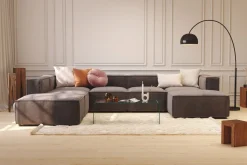 Cubo 5-sits U-formad Djup Modulsoffa Med Divan och Schäslong i Sammet