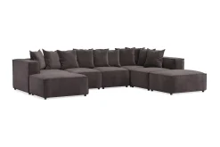 Cubo 5-sits U-formad Djup Modulsoffa Med Divan och Schäslong i Sammet
