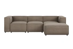 Cubo 4-sits Vändbar L-formad Djup Modulsoffa med Divan i Tyg