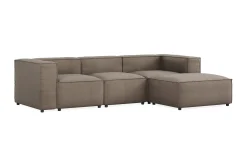 Cubo 4-sits Vändbar L-formad Djup Modulsoffa med Divan i Tyg