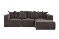 Cubo 4-sits Vändbar L-formad Djup Modulsoffa med Divan i Sammet