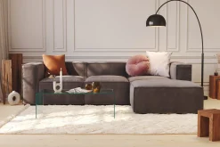 Cubo 4-sits Vändbar L-formad Djup Modulsoffa med Divan i Sammet