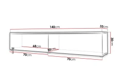 Cuguen TV-bänk 140 cm LED-belysning