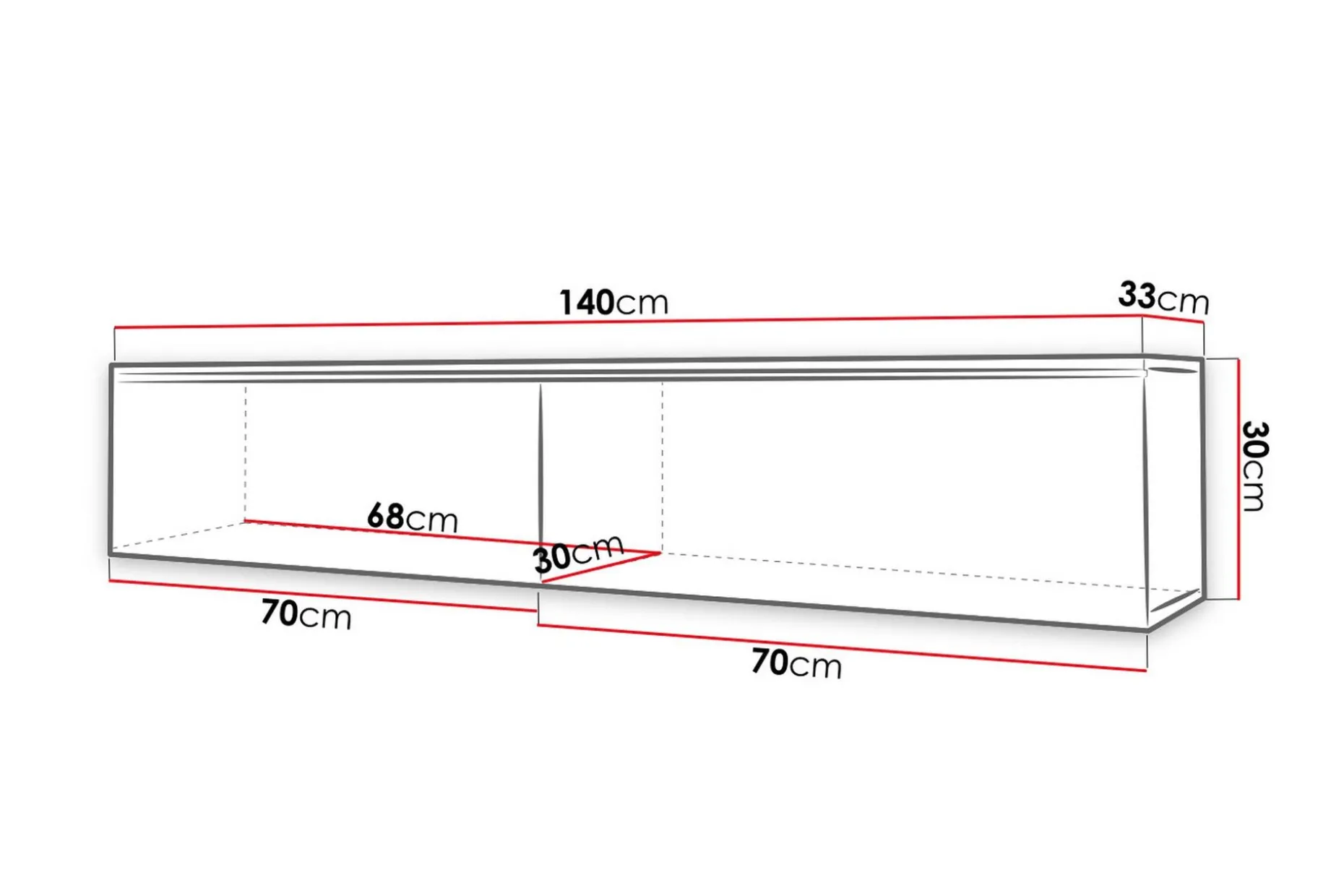 Cuguen TV-bänk 140 cm LED-belysning