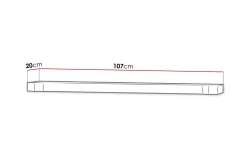 Dallas Hylla 107x4,8x20 cm LED-belysning