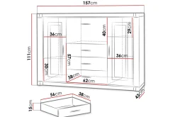 Dallas Skänk 157x43,5x111 cm