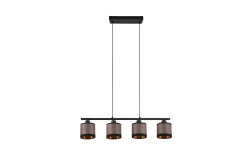 Davos Taklampa 4L E14 mattsvart/ greige