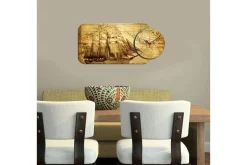 Decorative MDF Clock (2 Pieces) 68x32