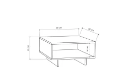 Decorta Soffbord 60 cm med Förvaring Hylla