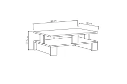 Decorta Soffbord 80 cm med Förvaring Hylla