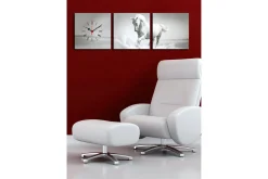 Dekorativ Canvasmålning med Klocka 3 Delar