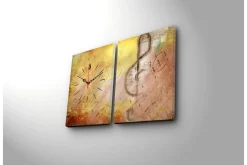 Dekorativ Canvasmålning med Klocka 2 Delar