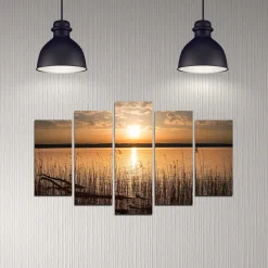 Dekorativ MDF-målning 5-Delar 20x60 cm