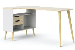 Delta Skrivbord 145 cm med Förvaring Lådor + Hyllor