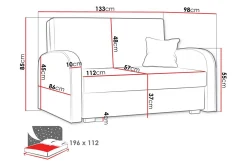 Denegal 2-sits Bäddsoffa beige