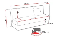 Denegal 3-sits Bäddsoffa Dark yellow