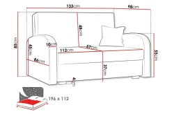Denegal 2-sits Bäddsoffa Light grey/Dark grey