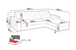 Denegal 3-sits Hörnbäddsoffa beige