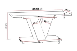 Denogal Matbord 90 cm Black