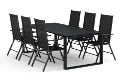 Devon utomhus matgrupp 210x100 cm med 6 Maggie positionsstolar
