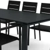 Devon utomhus matgrupp 210x100 cm med 6 Tunis stapelstolar