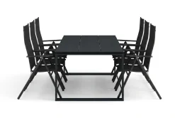 Devon utomhus matgrupp 210x100 cm med 6 positionsstolar