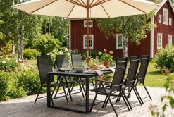 Devon utomhus matgrupp 210x100 cm med 6 positionsstolar