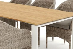 Devon utomhus matgrupp 210x100 cm med 6 Thor fåtöljer