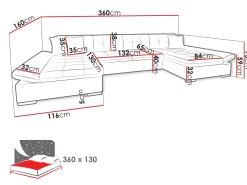 Dewitt Bäddsoffa Dubbeldivan 5-sits