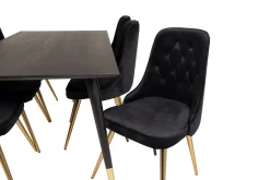Dipp Matgrupp 180 cm Rektangulär med 6 Velvet Deluxe stolar