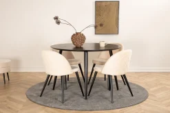 Dipp Matgrupp 115 cm Rund med 4 Velvet stolar