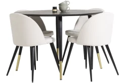 Dipp Matgrupp 115 cm Rund med 4 Velvet stolar