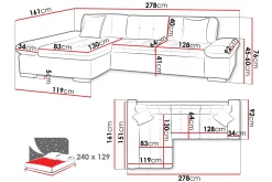 Djerra Soffa med Divan 3-sits
