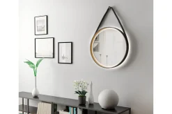 Djupqvior Spegel 55x55 cm Rund LED-belysning