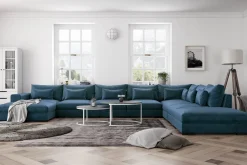 Dubai U-modulsoffa Large med Divan Vänster Sammet Extra Djup