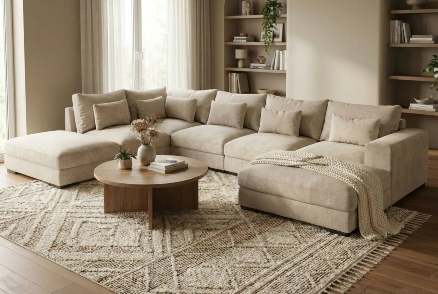 Dubai U-modulsoffa med Divan Höger Extra Djup i Chenille