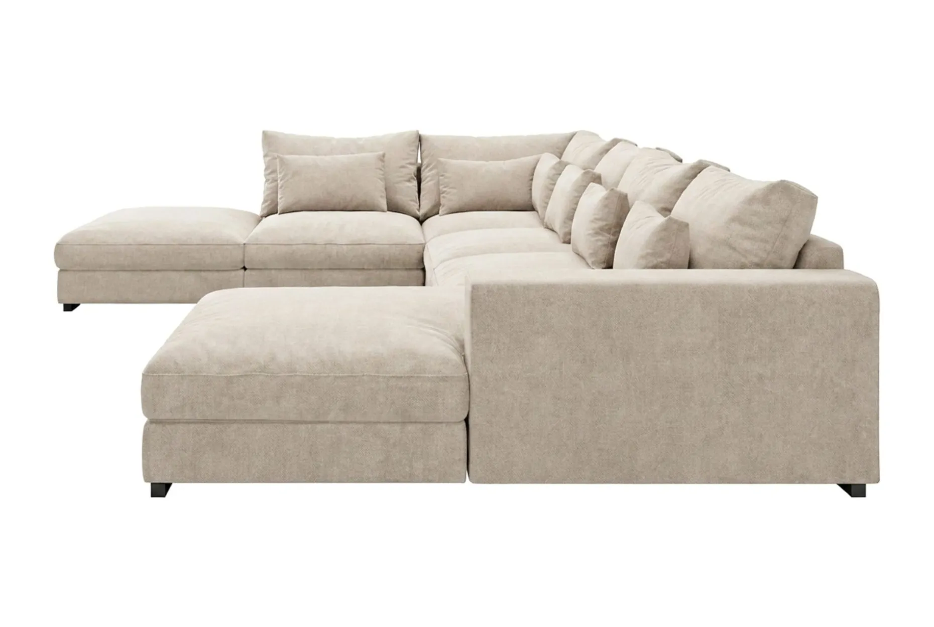Dubai U-modulsoffa med Divan Höger Extra Djup i Chenille