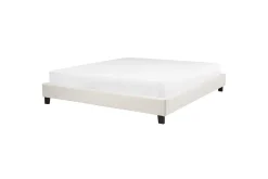 Dubbelsäng Roanne med lamellram Beige-Mörkt Trä, 180x200 cm, Bouclé