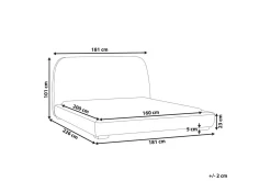 Dubbelsäng Roisel med lamellram 160x200, Bouclé
