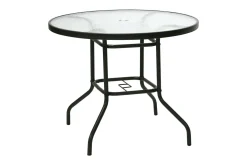 DUBLIN Runt Utebord Trädgårdsbord 90 cm Glas