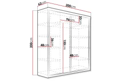 Dunkra Garderob LED-belysning Blå 200 cm