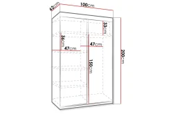 Dunkra Garderob LED-belysning Blå 100 cm