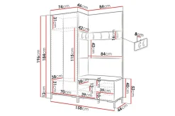 Dunvegan Hallmöbelset 158x44 cm White