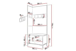 Dunvegan Hallmöbelset 84x46 cm White