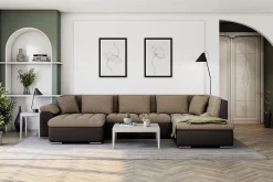 Dynir Stor Hörnbäddsoffa Divan med Förvaring Vänster 350 cm Bred