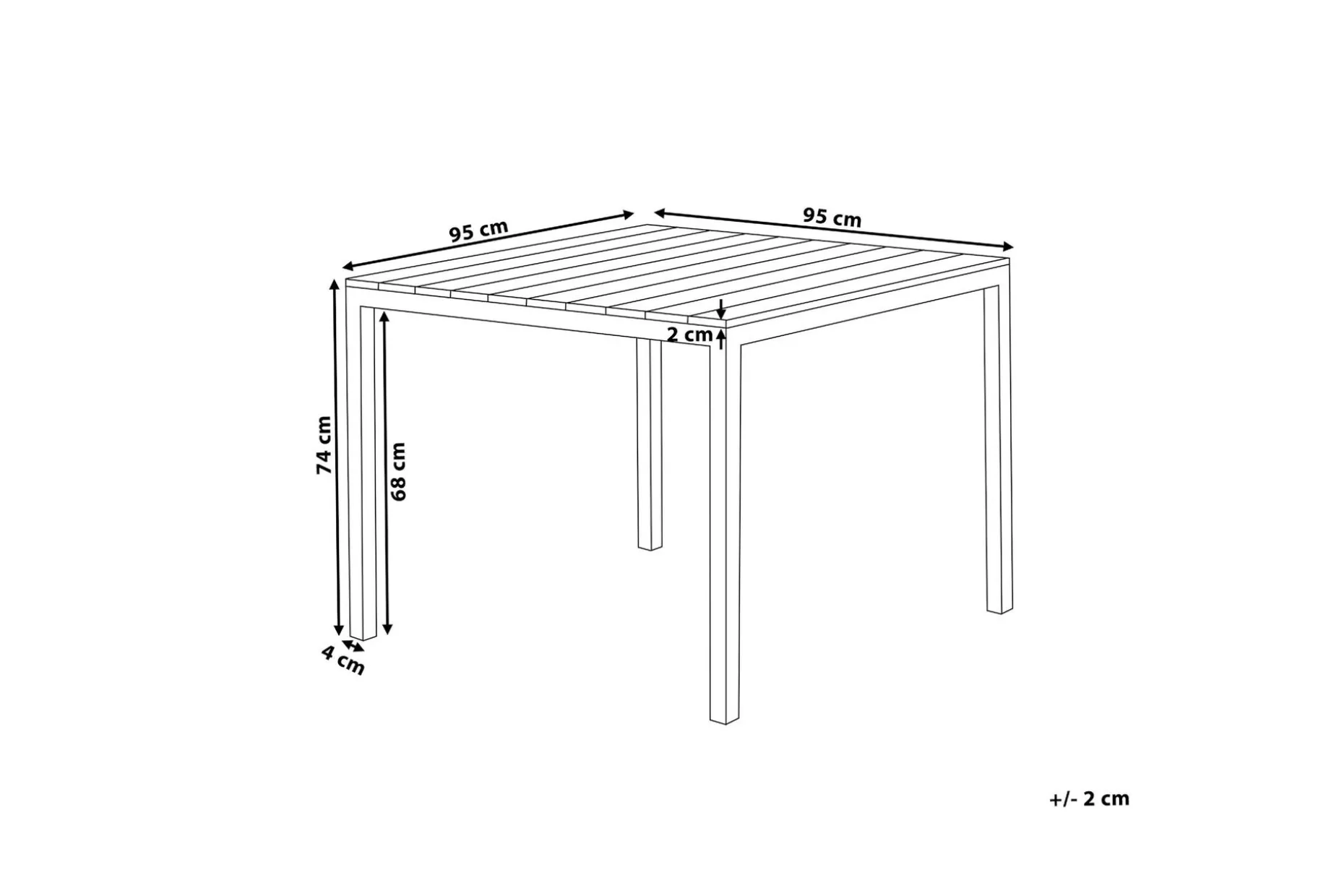 Edmundston Matbord Utomhus 95x95 cm
