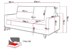 Eirado 4-sits Bäddsoffa