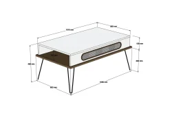Ekolane Soffbord 105 cm med Förvaring Hylla