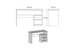 Elegancia Skrivbord 120 cm med Förvaring 2 Hyllor