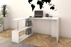 Elegancia Skrivbord 130 cm med Förvaring Hyllor L-form